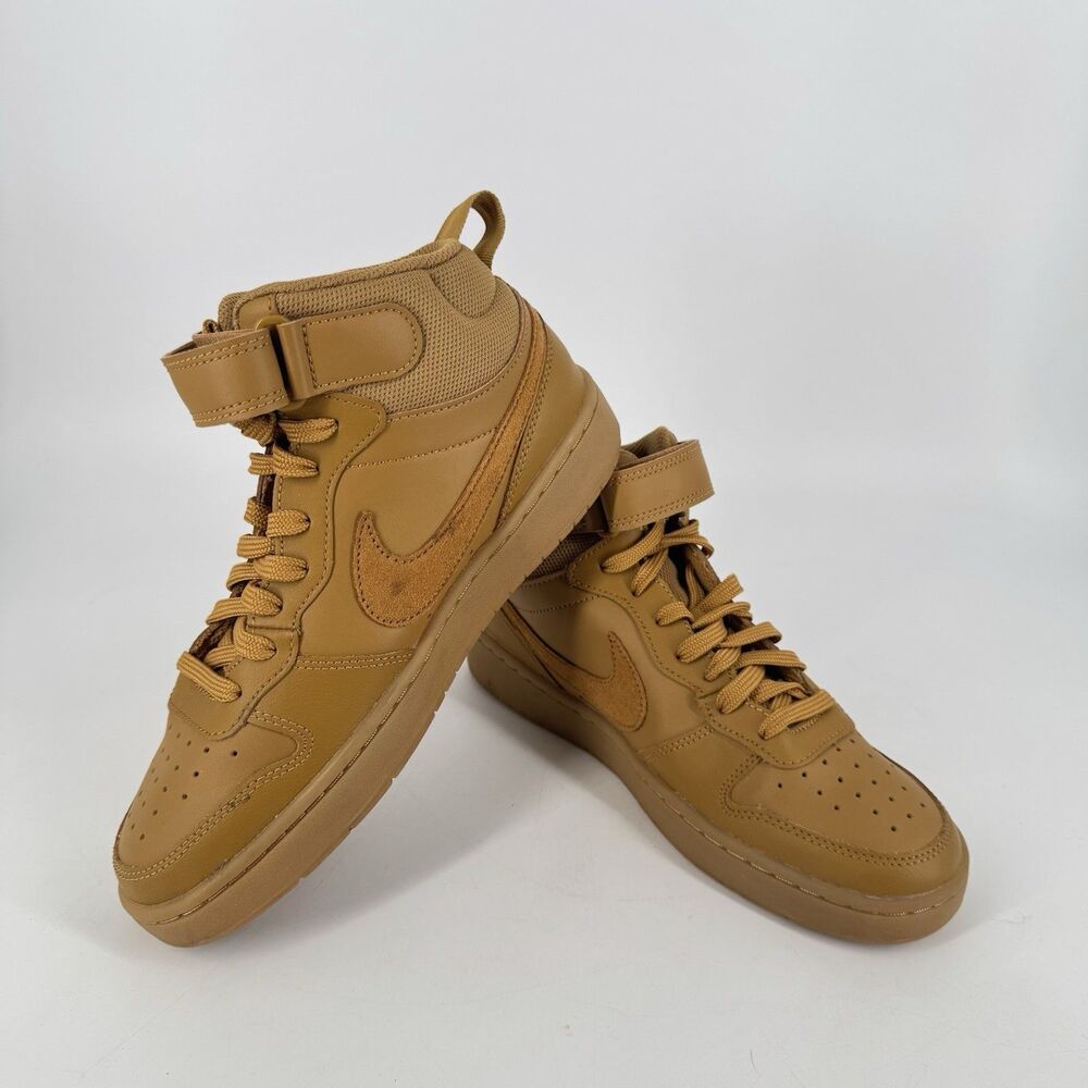 Nike Court Borough Mid 2 Wheat CD7782-701 GS 6Y Women’s 7.5 High Top Sneakers